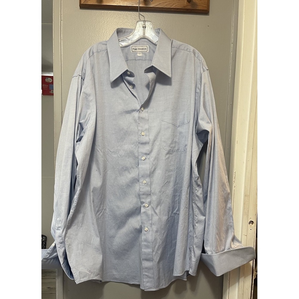Paul Frederick Light Blue Dress Shirt French Cuffs Size Men's 3XL
